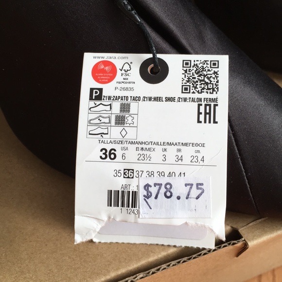 NWT size 6 Zara black heel shoes - Picture 5 of 6